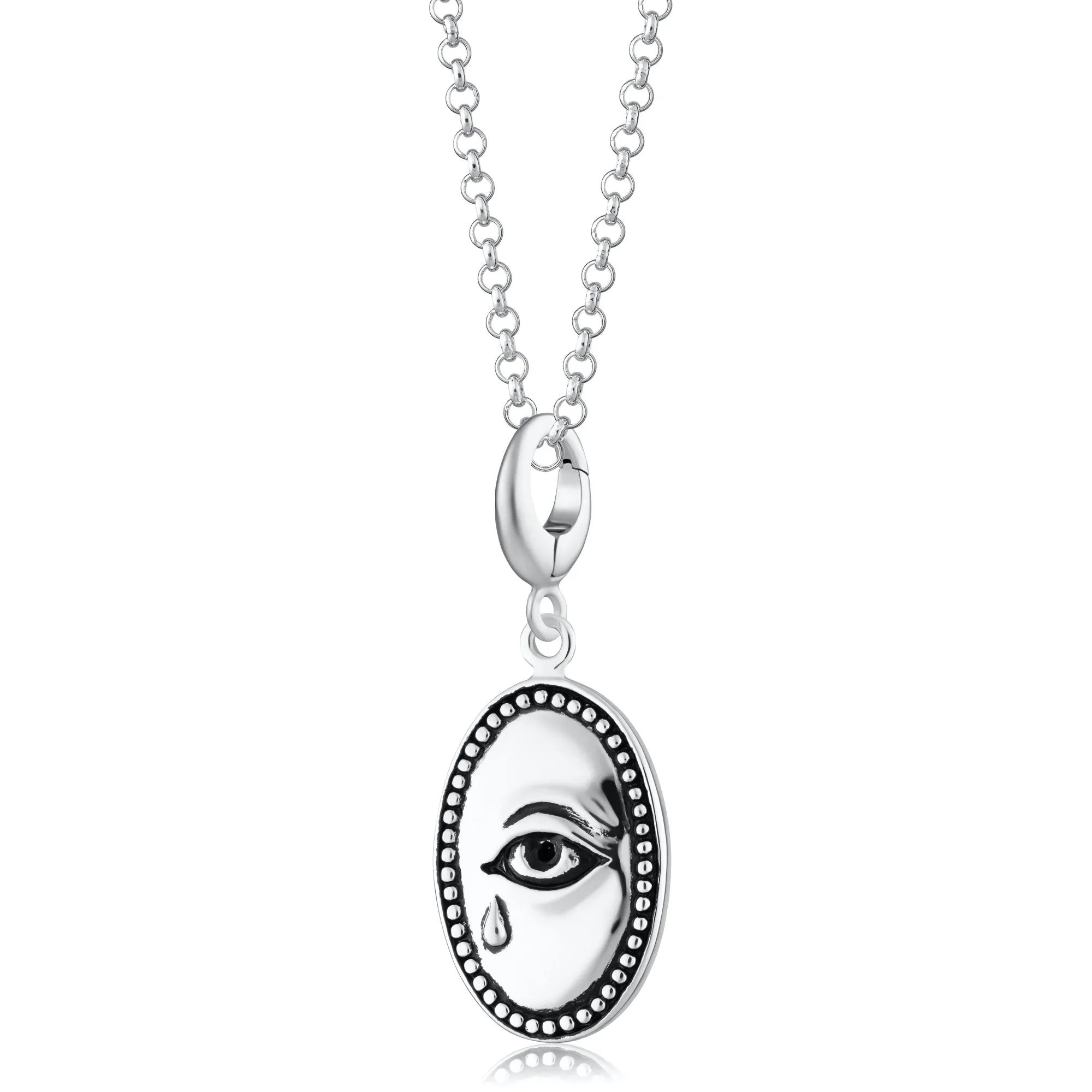 Silver Crying Eye Necklace sold by Lily Charmed