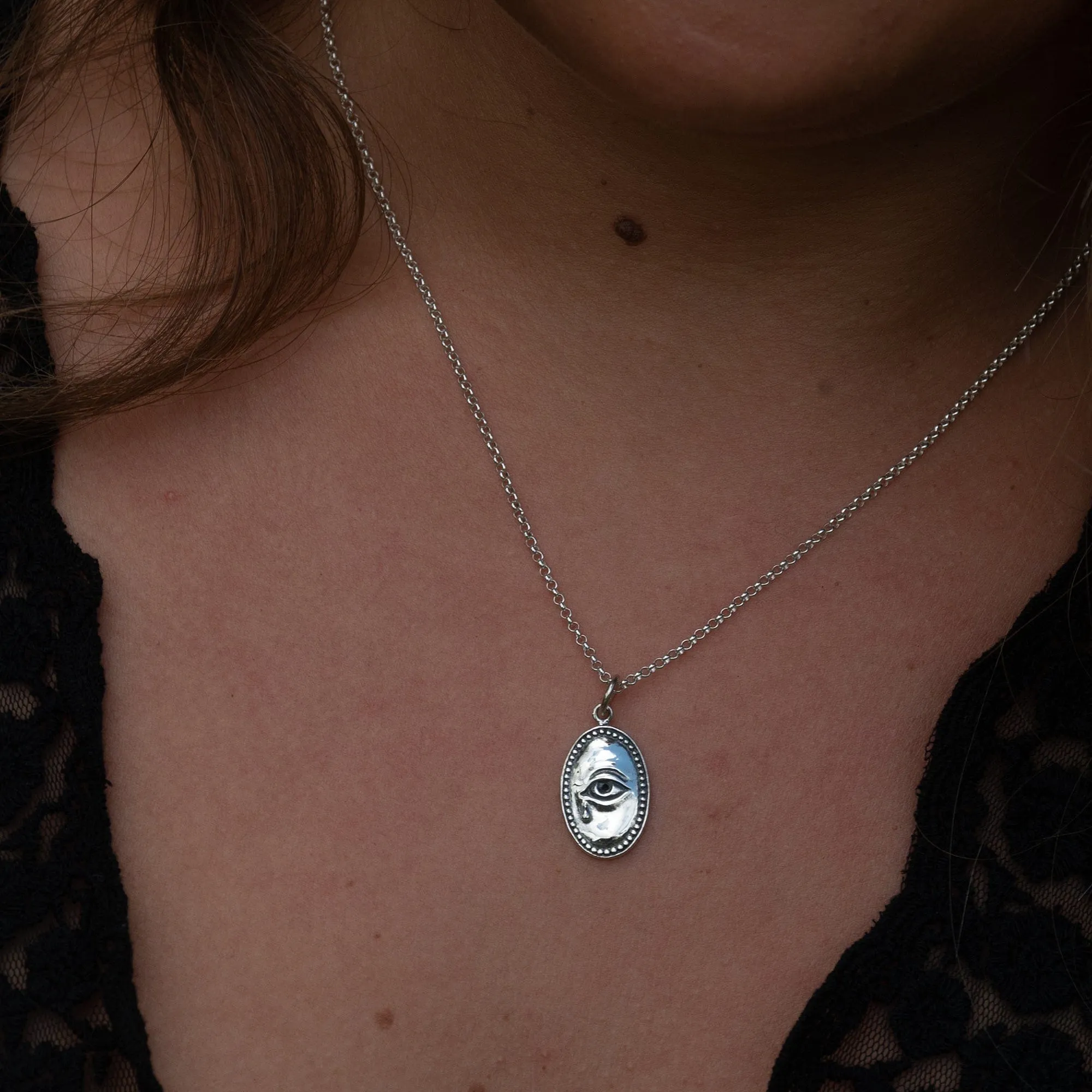 Silver Crying Eye Necklace sold by Lily Charmed product image thumbnail 2