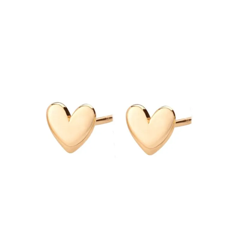 Gold Plated Heart Stud Earrings sold by Lily Charmed