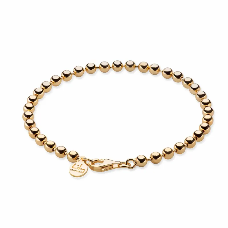 Gold Plated Ball Charm Bracelet sold by Lily Charmed