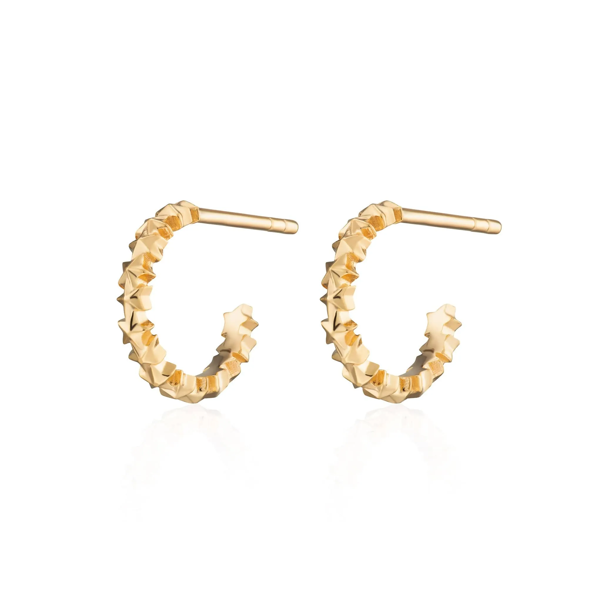 Gold Plated Star Cluster Hoop Stud Earrings sold by Lily Charmed