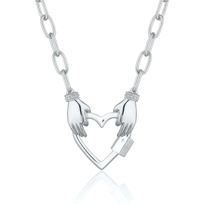 Silver Heart in My Hands Charm Collector Necklace sold by Lily Charmed