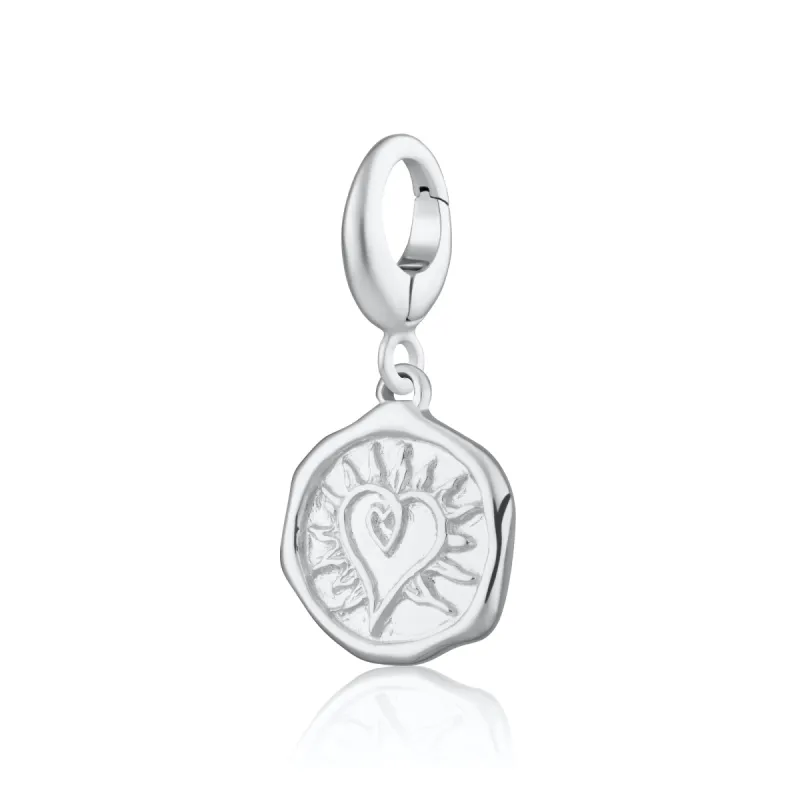 Engraved Silver Manifest Love Charm sold by Lily Charmed