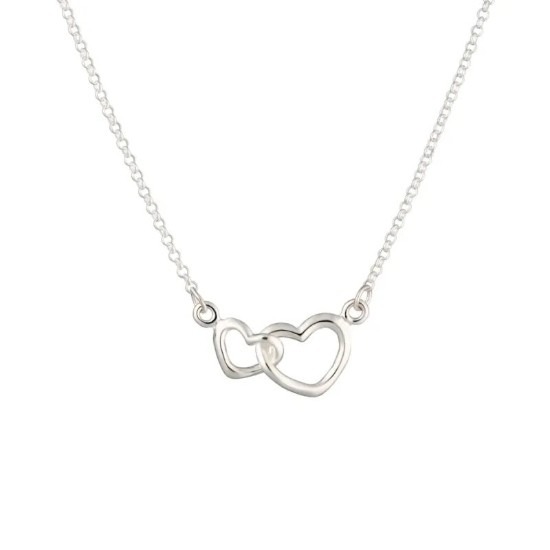 Sterling Silver Linked Hearts Necklace sold by Lily Charmed