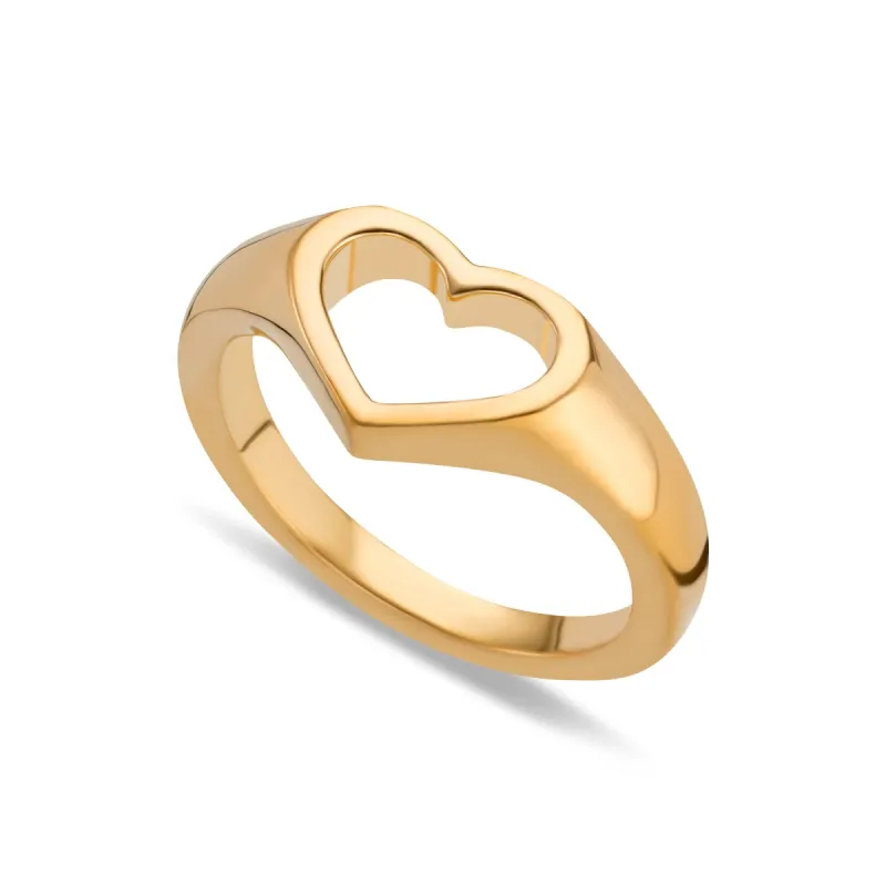 Gold Plated Open Heart Ring sold by Lily Charmed