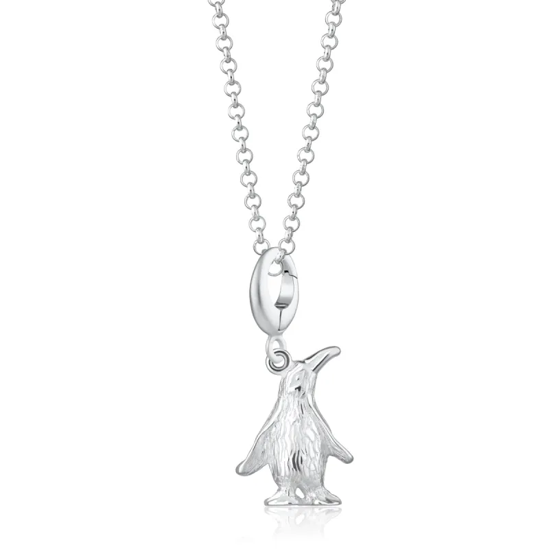 Silver Penguin Charm Necklace sold by Lily Charmed