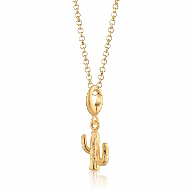 Gold Cactus Charm Necklace sold by Lily Charmed