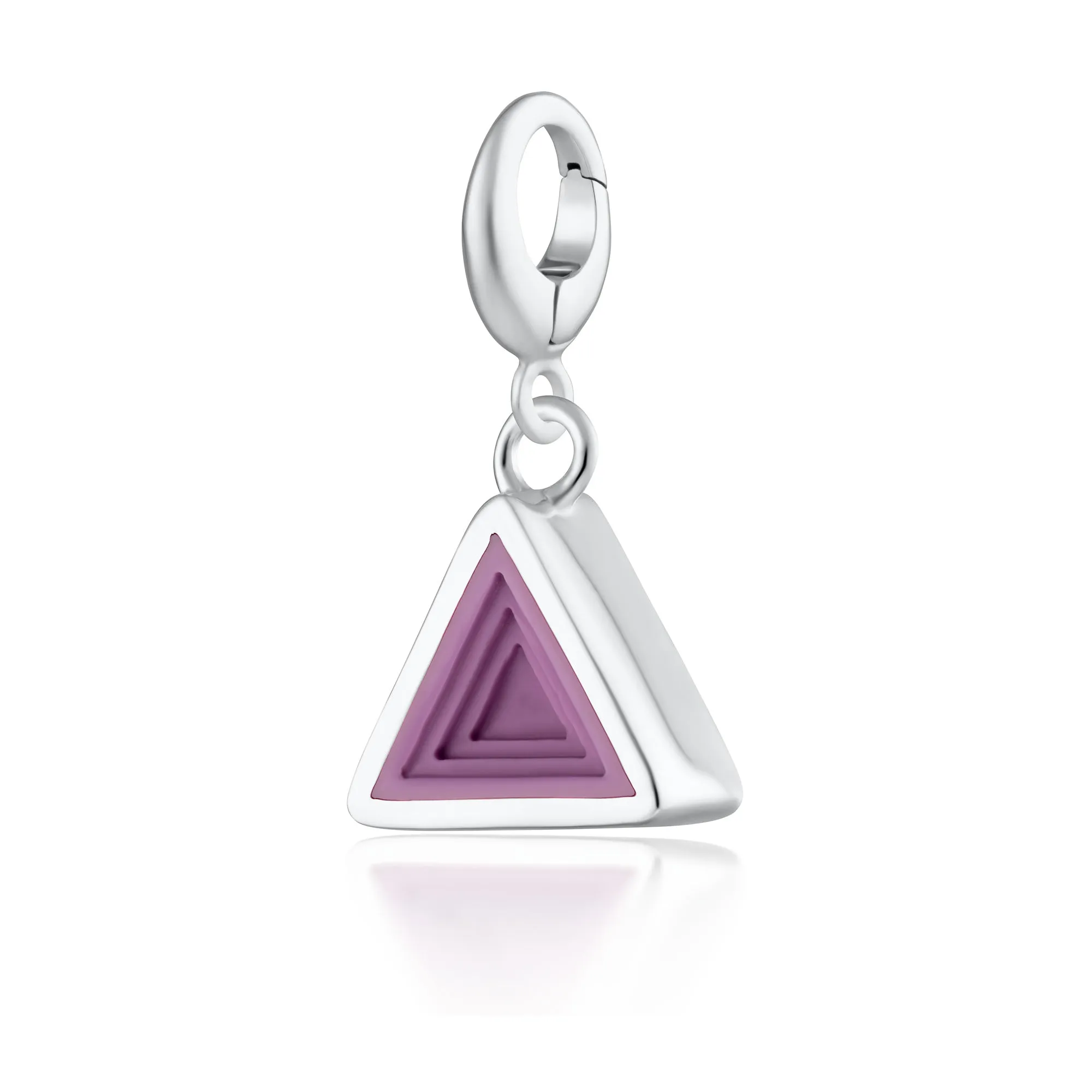 Sterling Silver Geometric Purple Triangle Charm sold by Lily Charmed