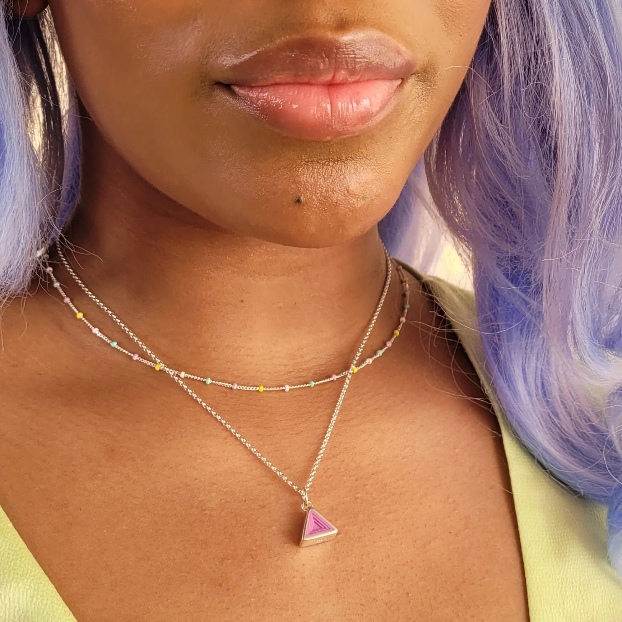 Sterling Silver Geometric Purple Triangle Charm sold by Lily Charmed product image thumbnail 2