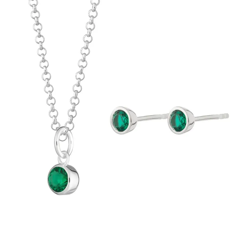 May Birthstone Jewellery Set (Emerald) sold by Lily Charmed