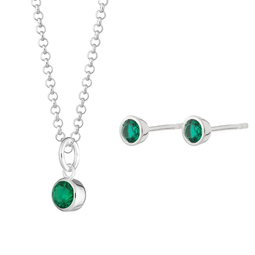May Birthstone Jewellery Set (Emerald) sold by Lily Charmed