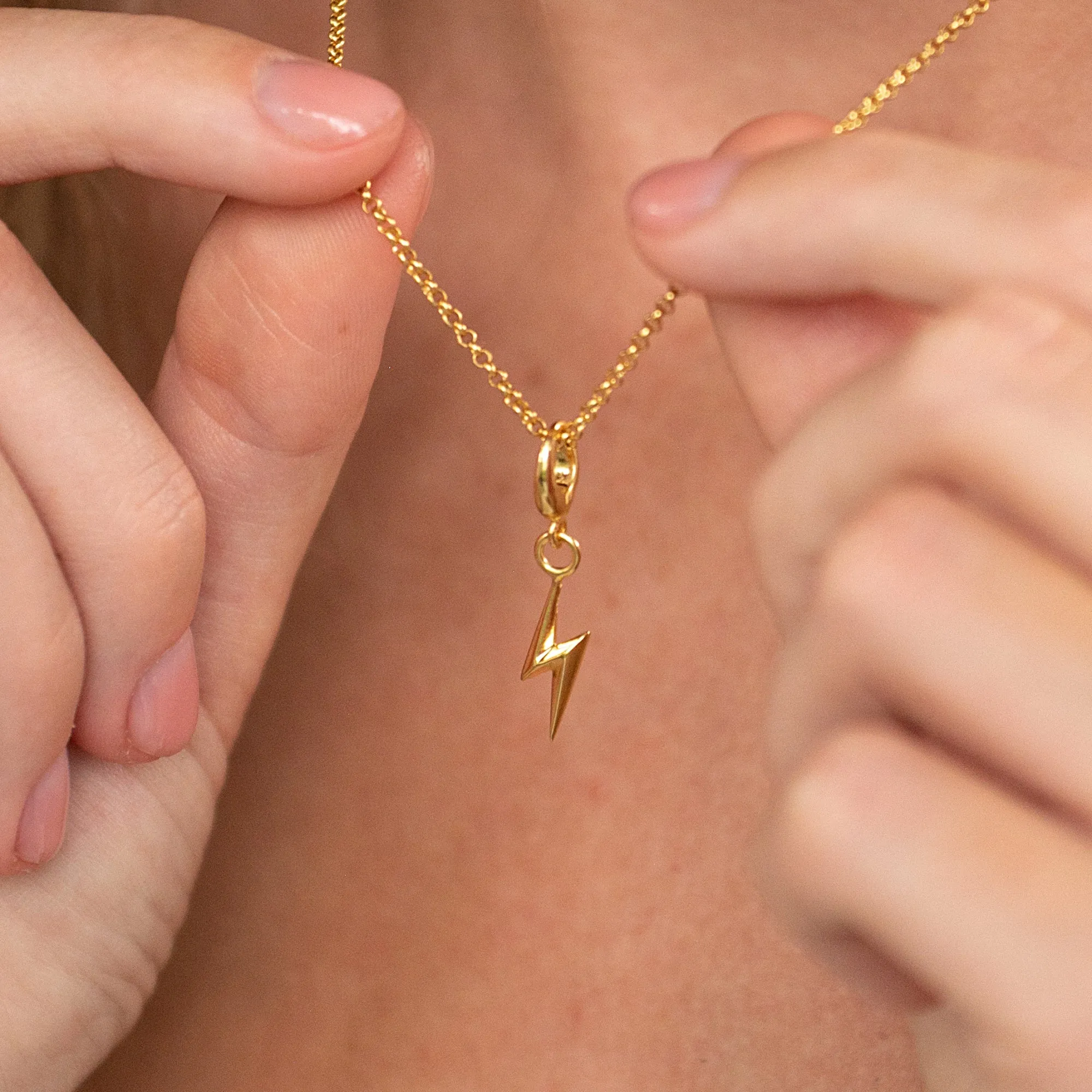 Gold Lightning Bolt Charm Necklace sold by Lily Charmed product image thumbnail 2