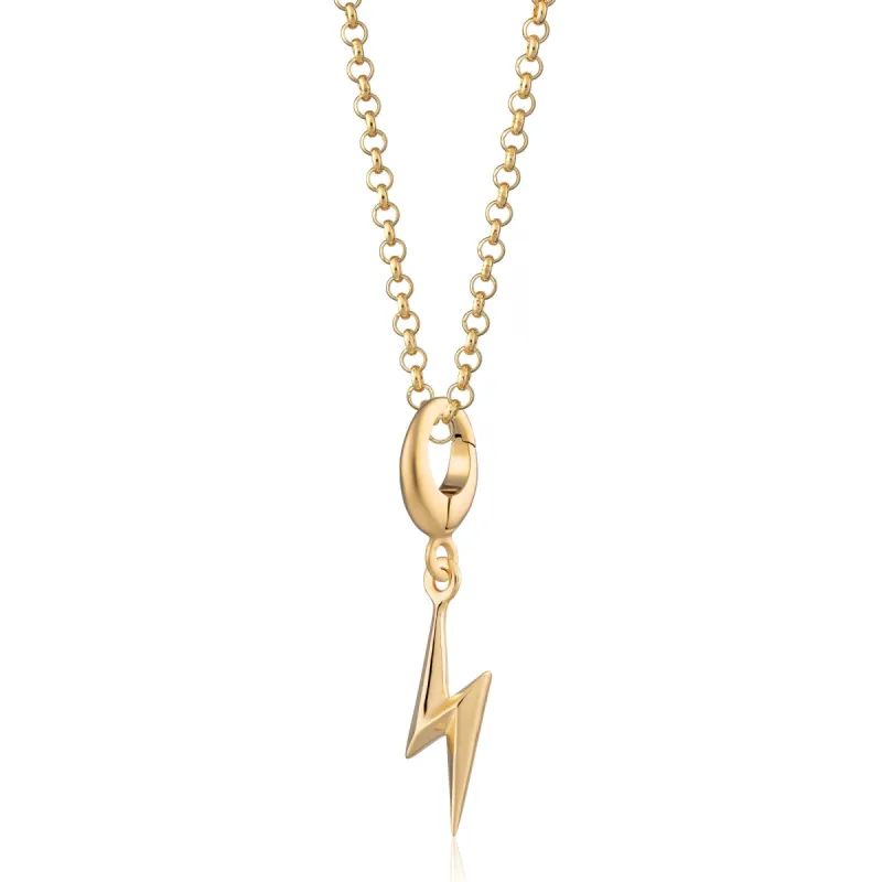 Gold Lightning Bolt Charm Necklace sold by Lily Charmed