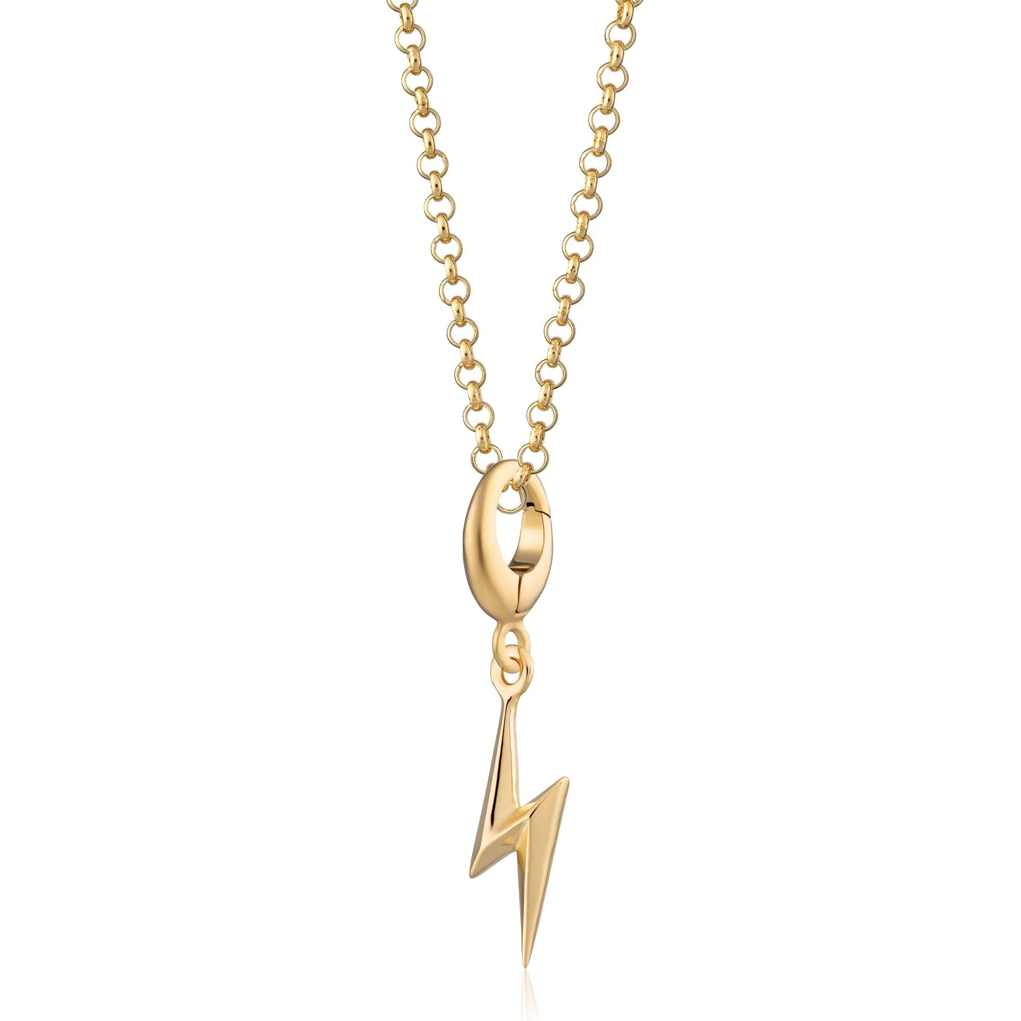 Gold Lightning Bolt Charm Necklace sold by Lily Charmed