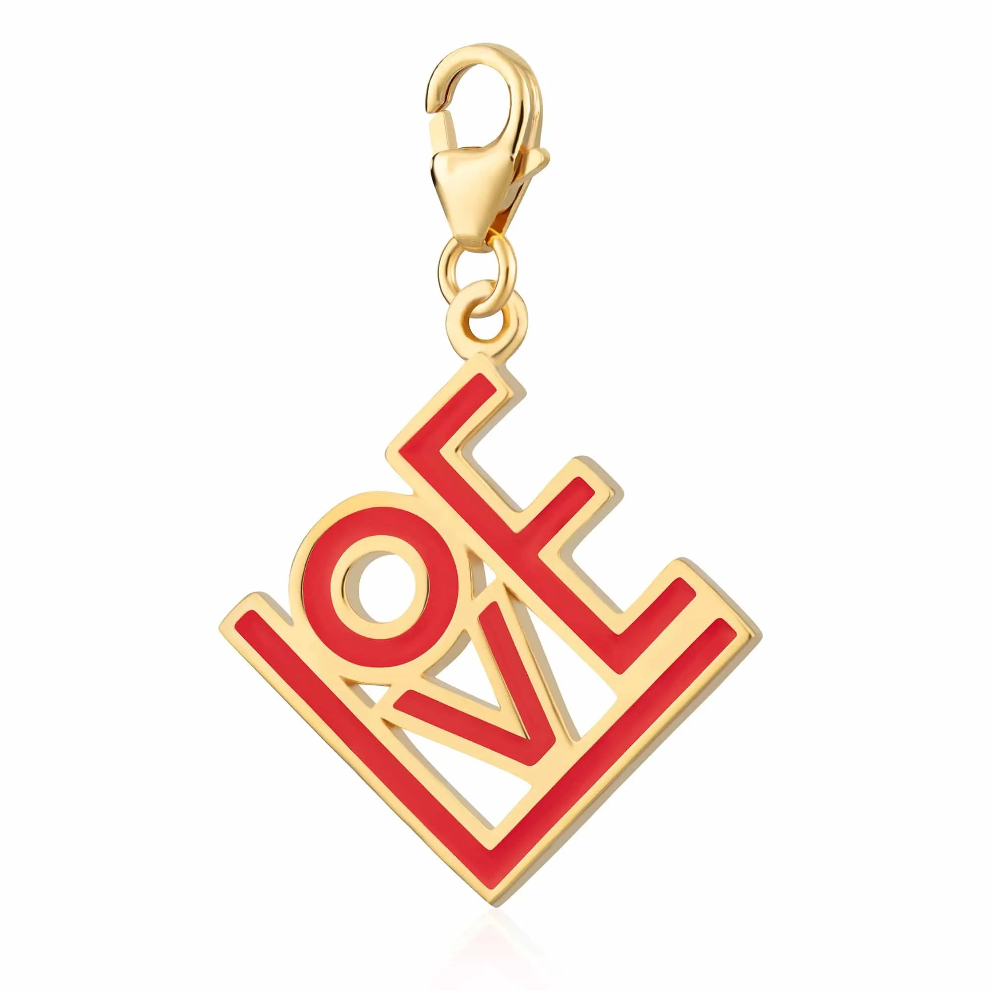 Gold Plated LOVE Charm (Red) sold by Lily Charmed product image thumbnail 2