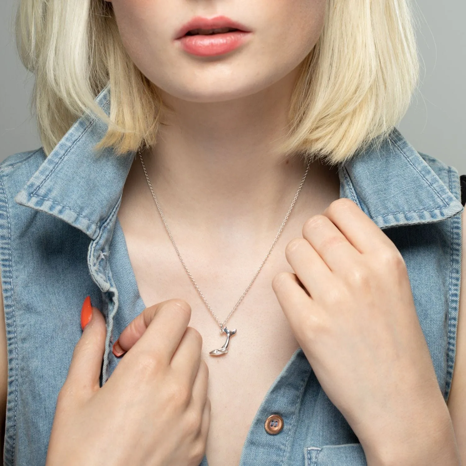 Silver Whale Charm Necklace sold by Lily Charmed product image thumbnail 2