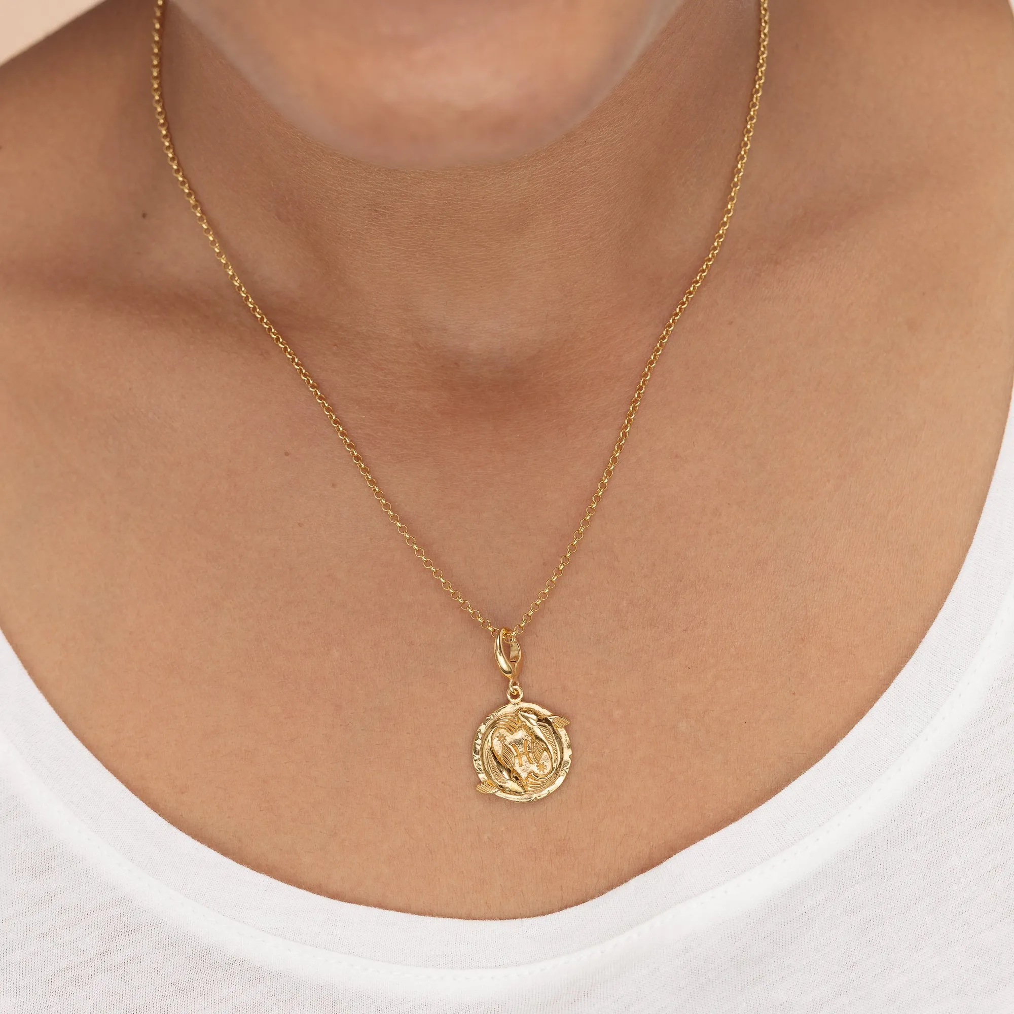 Engraved Gold Cancer Zodiac Charm Necklace sold by Lily Charmed product image thumbnail 2