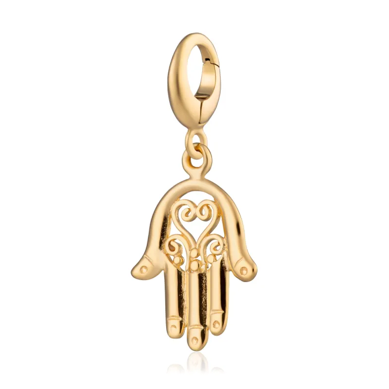 Gold Plated Fatima Hand Charm sold by Lily Charmed