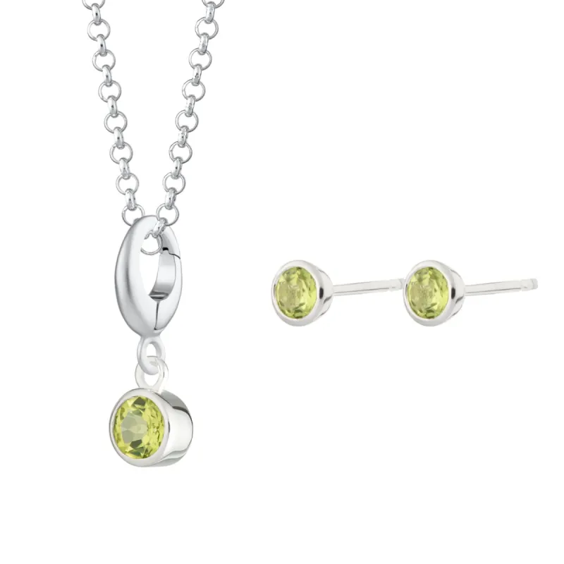 August Birthstone Jewellery Set (Peridot) sold by Lily Charmed