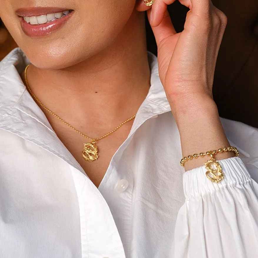 Gold Plated Chinese Dragon Necklace sold by Lily Charmed product image thumbnail 3