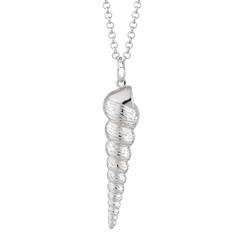 Silver Spire Shell Charm Necklace sold by Lily Charmed