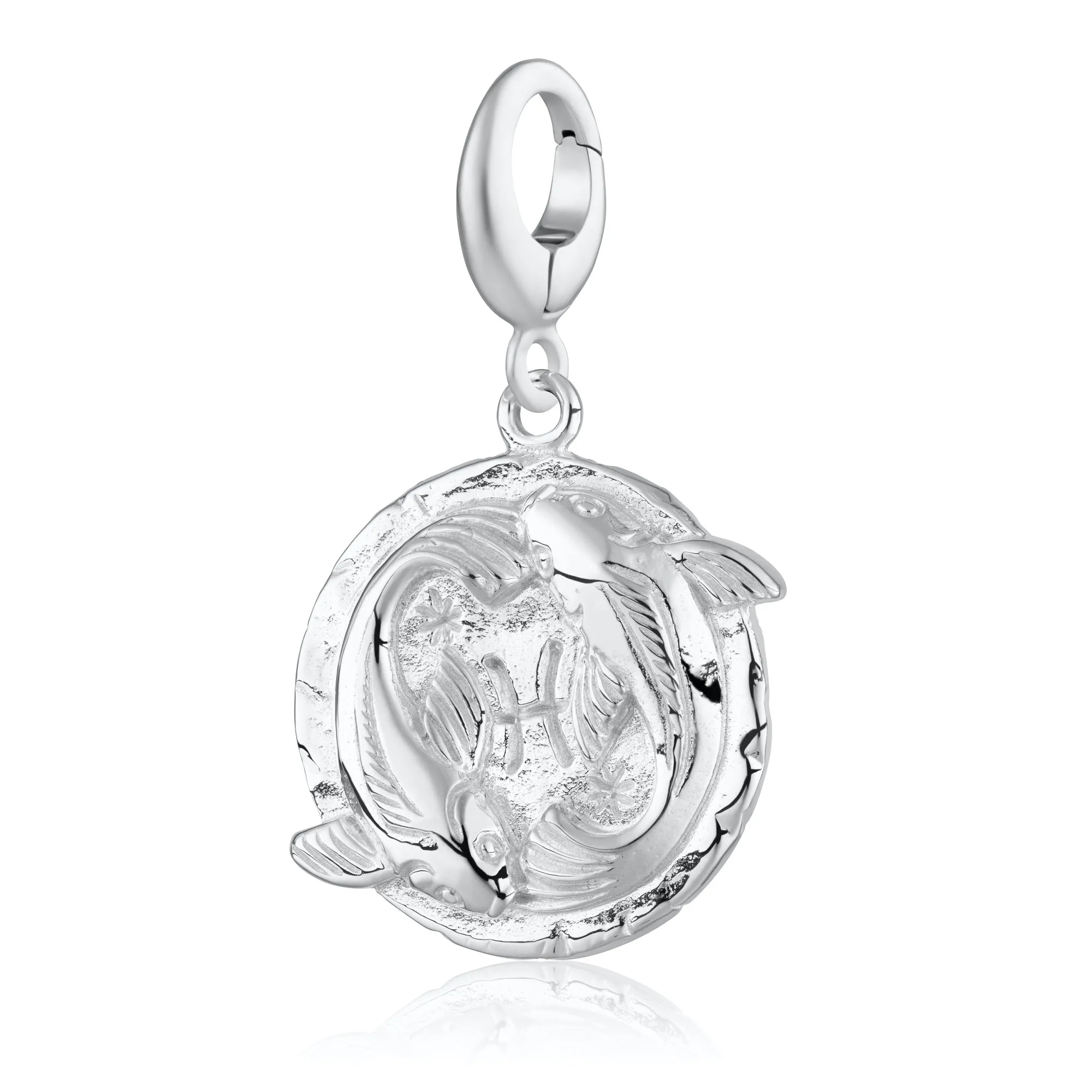 Engraved Silver Pisces Zodiac Charm sold by Lily Charmed