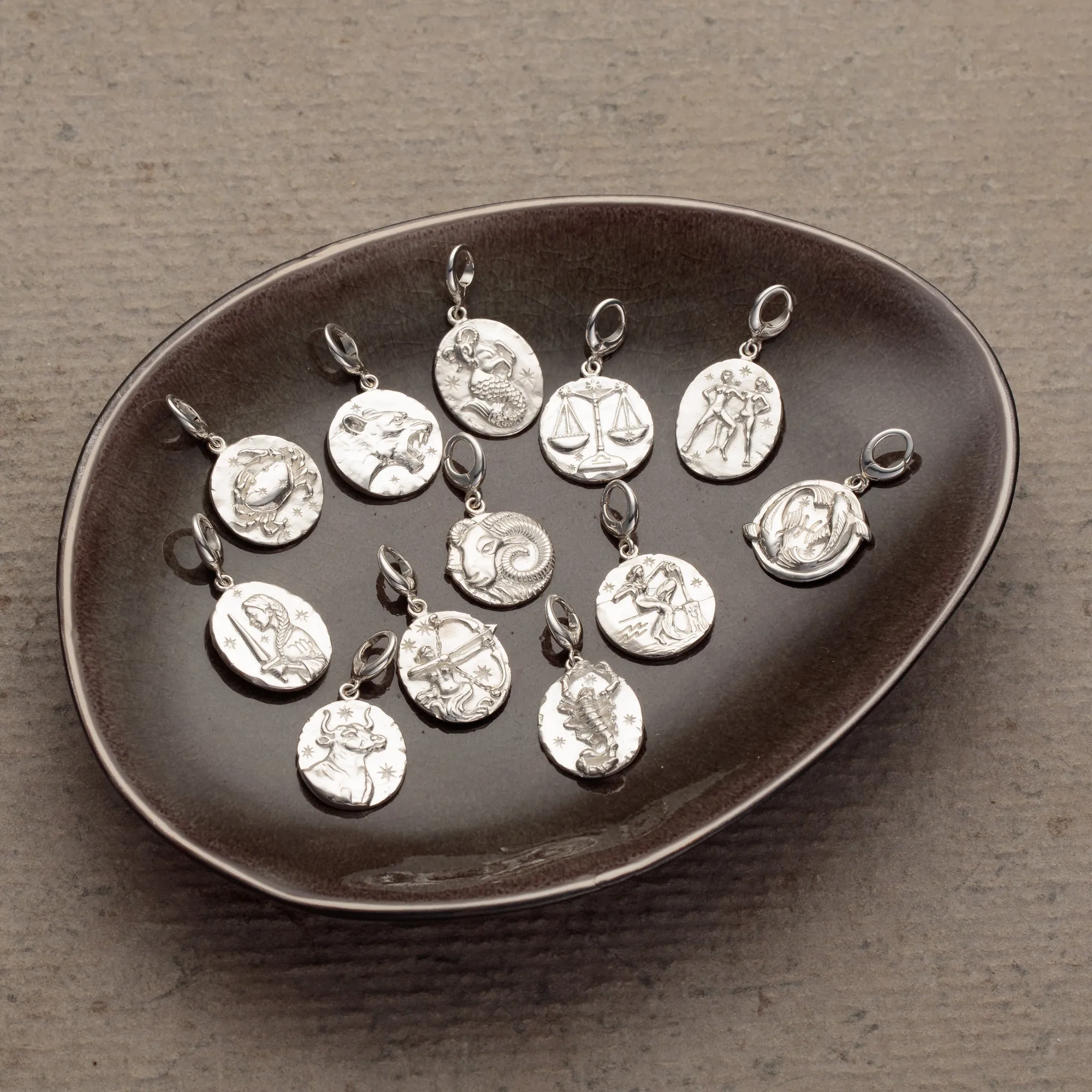 Engraved Silver Pisces Zodiac Charm sold by Lily Charmed product image thumbnail 2