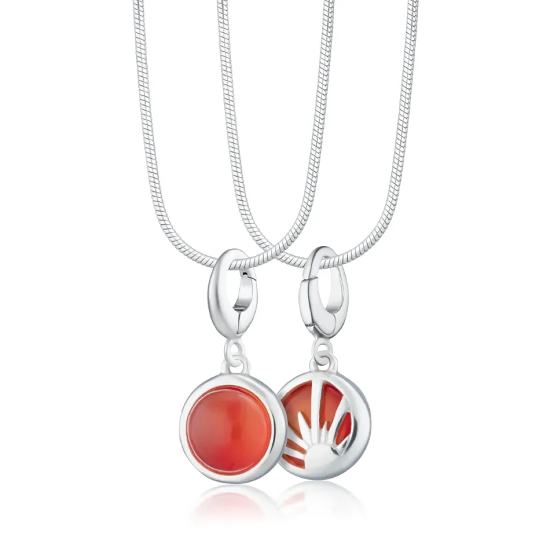 Silver Orange Agate Healing Stone Necklace (Harmony) sold by Lily Charmed