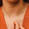 Silver Orange Agate Healing Stone Necklace (Harmony) sold by Lily Charmed