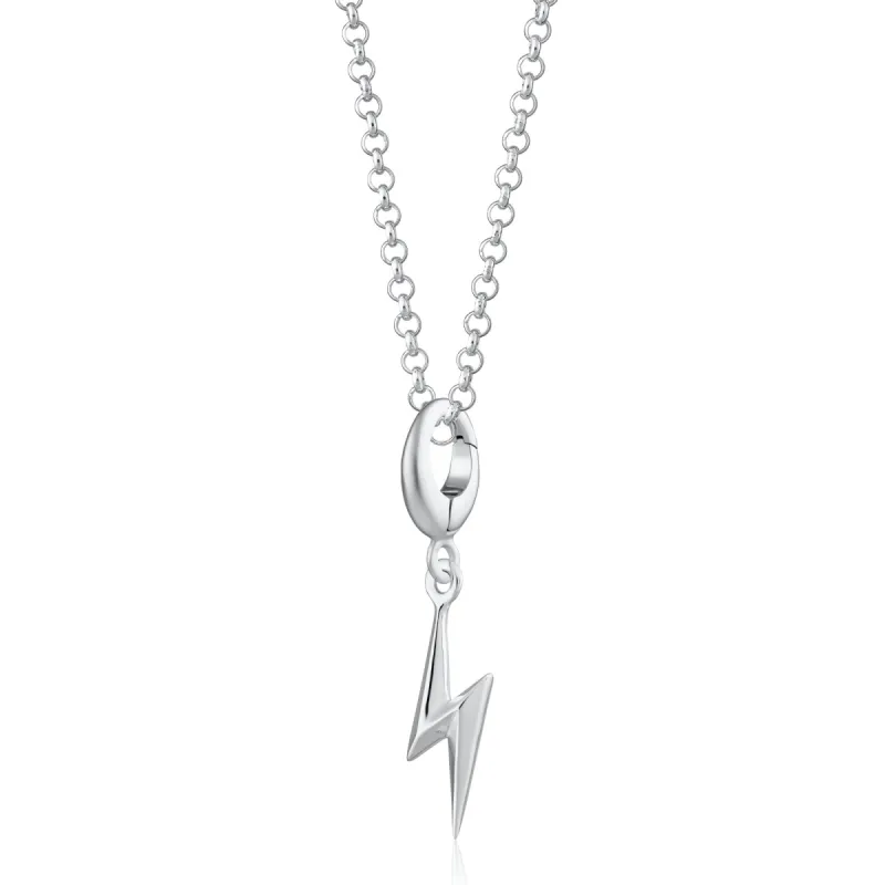 Silver Lightning Bolt Necklace sold by Lily Charmed