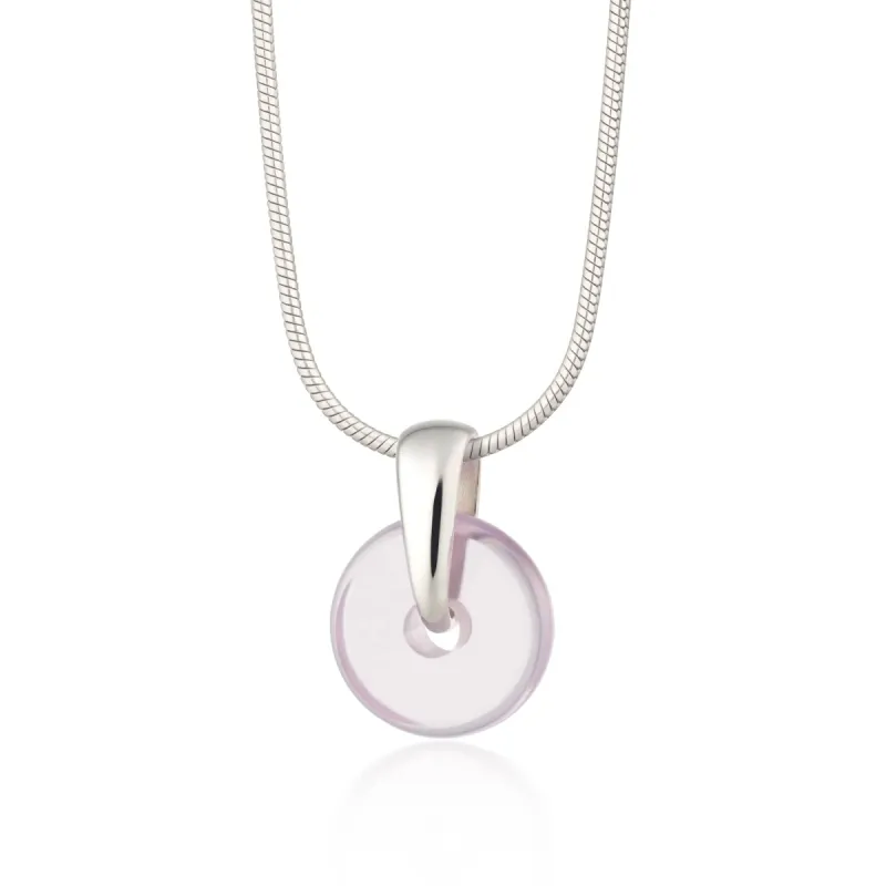Silver Purple Spinning Disc Necklace sold by Lily Charmed
