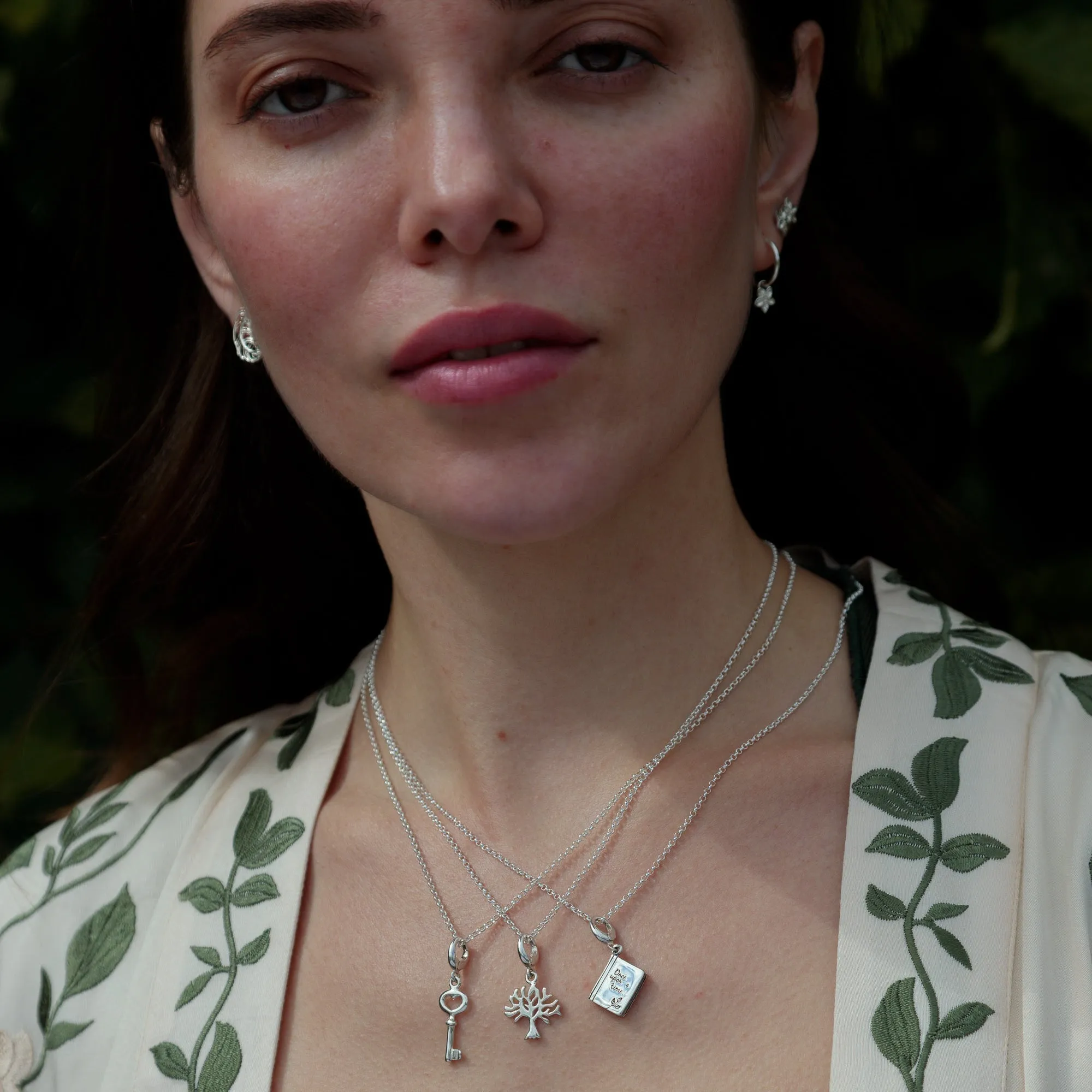 Silver Key Charm Necklace sold by Lily Charmed product image thumbnail 3