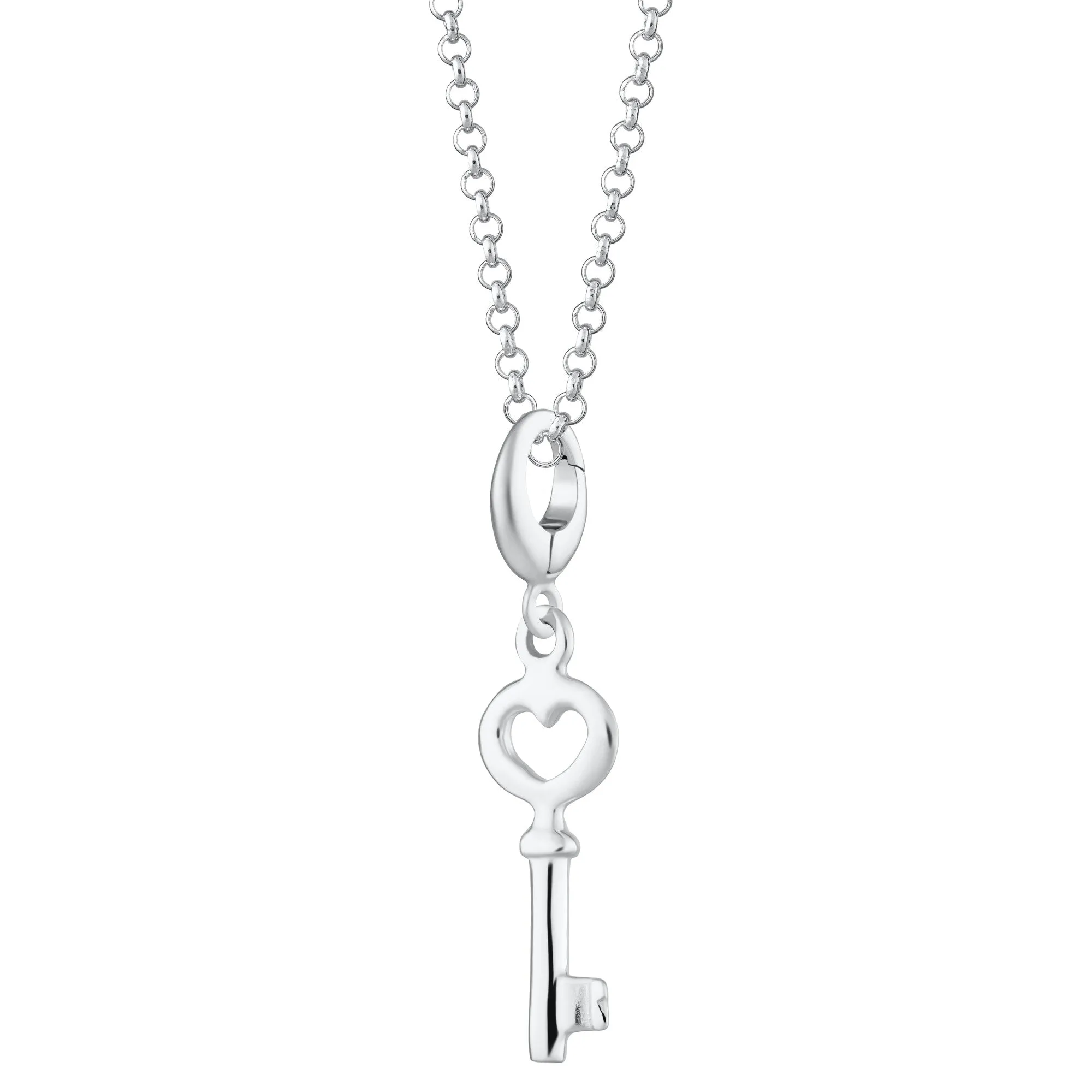 Silver Key Charm Necklace sold by Lily Charmed