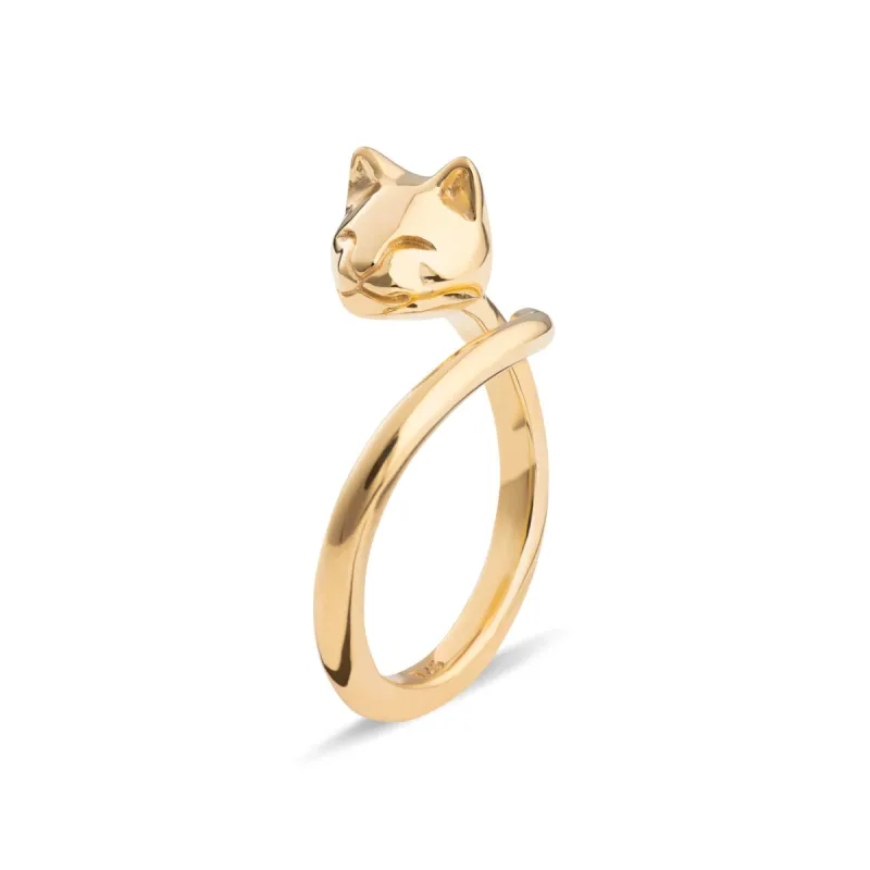 Gold Plated Cat Ring sold by Lily Charmed