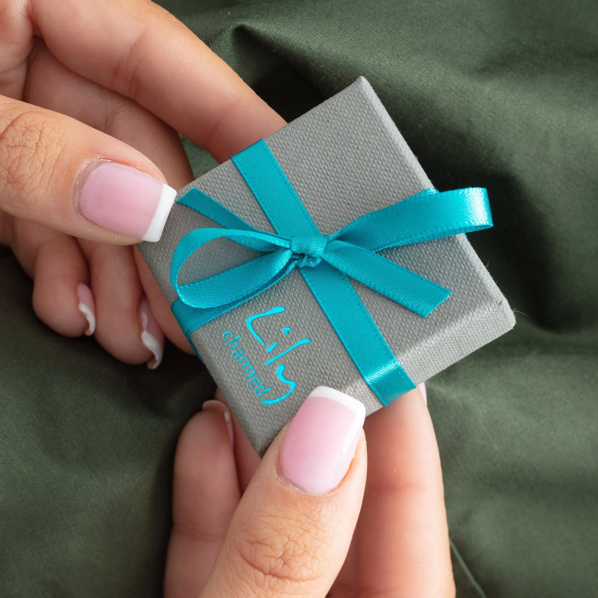 Sterling Silver Geometric Turquoise Heart Charm Hoop Earrings sold by Lily Charmed product image thumbnail 3