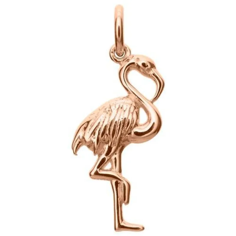 Rose Gold Plated Flamingo Charm sold by Lily Charmed