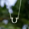 Silver Horseshoe Necklace sold by Lily Charmed