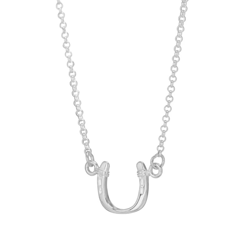 Silver Horseshoe Necklace sold by Lily Charmed