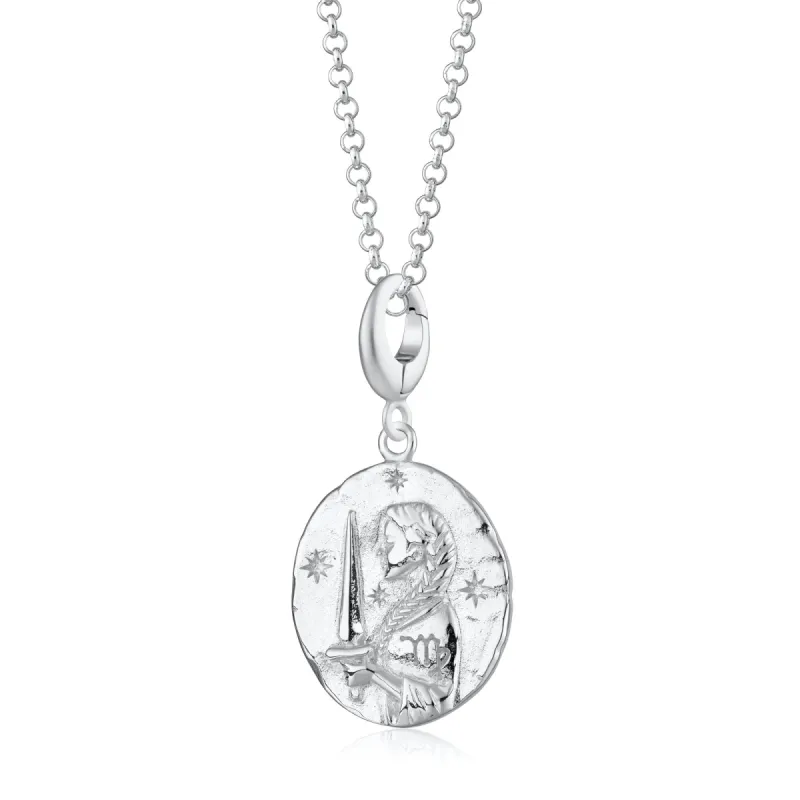 Engraved Silver Virgo Zodiac Necklace sold by Lily Charmed