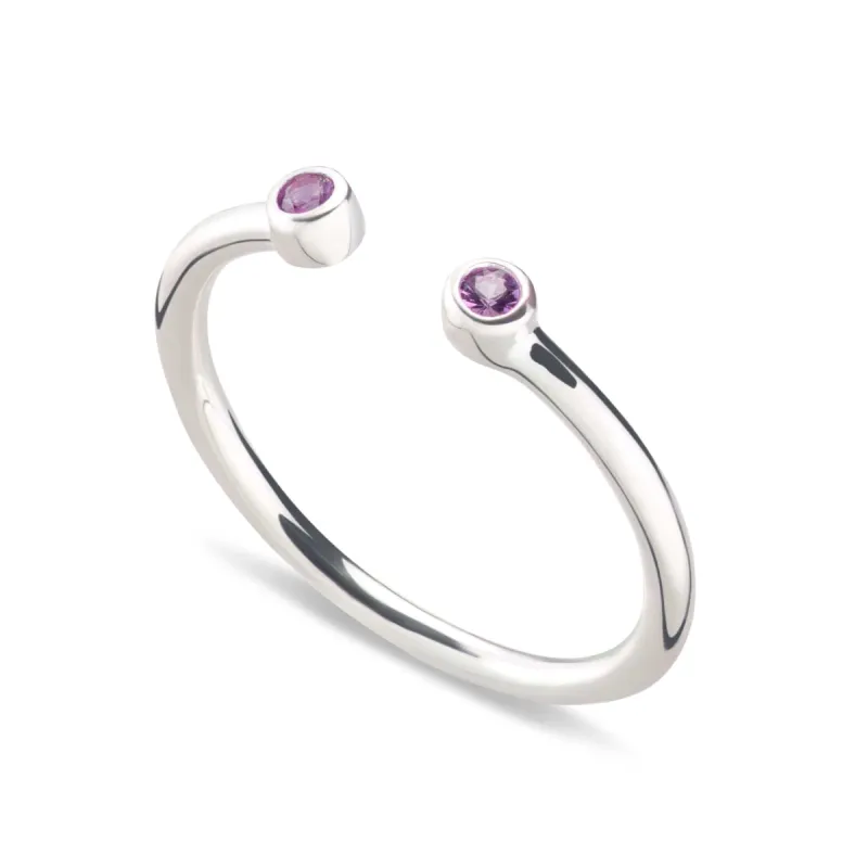 February Birthstone Open Style Ring, Amethyst sold by Lily Charmed