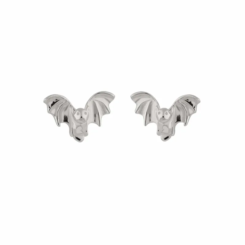 Silver Bat Stud Earrings sold by Lily Charmed