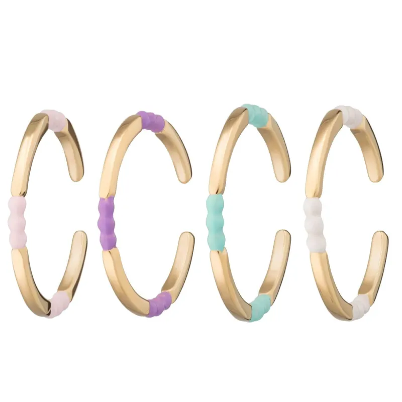 Gold Plated Enamel Dot Stacking Ring sold by Lily Charmed