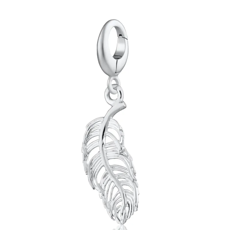 Silver Feather Charm sold by Lily Charmed