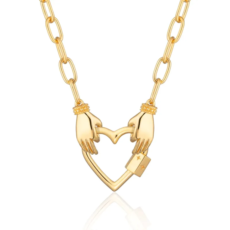 Gold Heart in My Hands Charm Collector Necklace sold by Lily Charmed