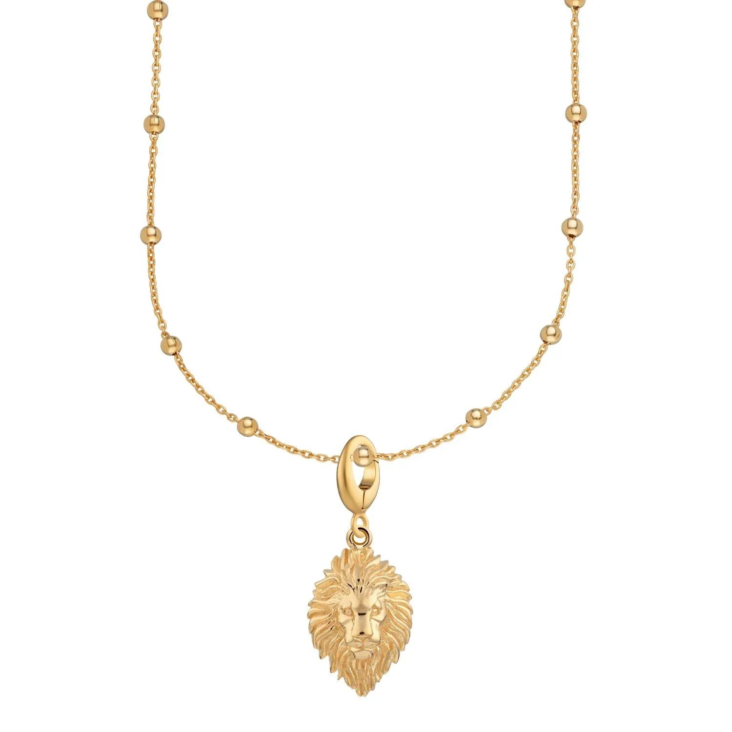 Gold Plated Lion Head Satellite Chain Necklace sold by Lily Charmed