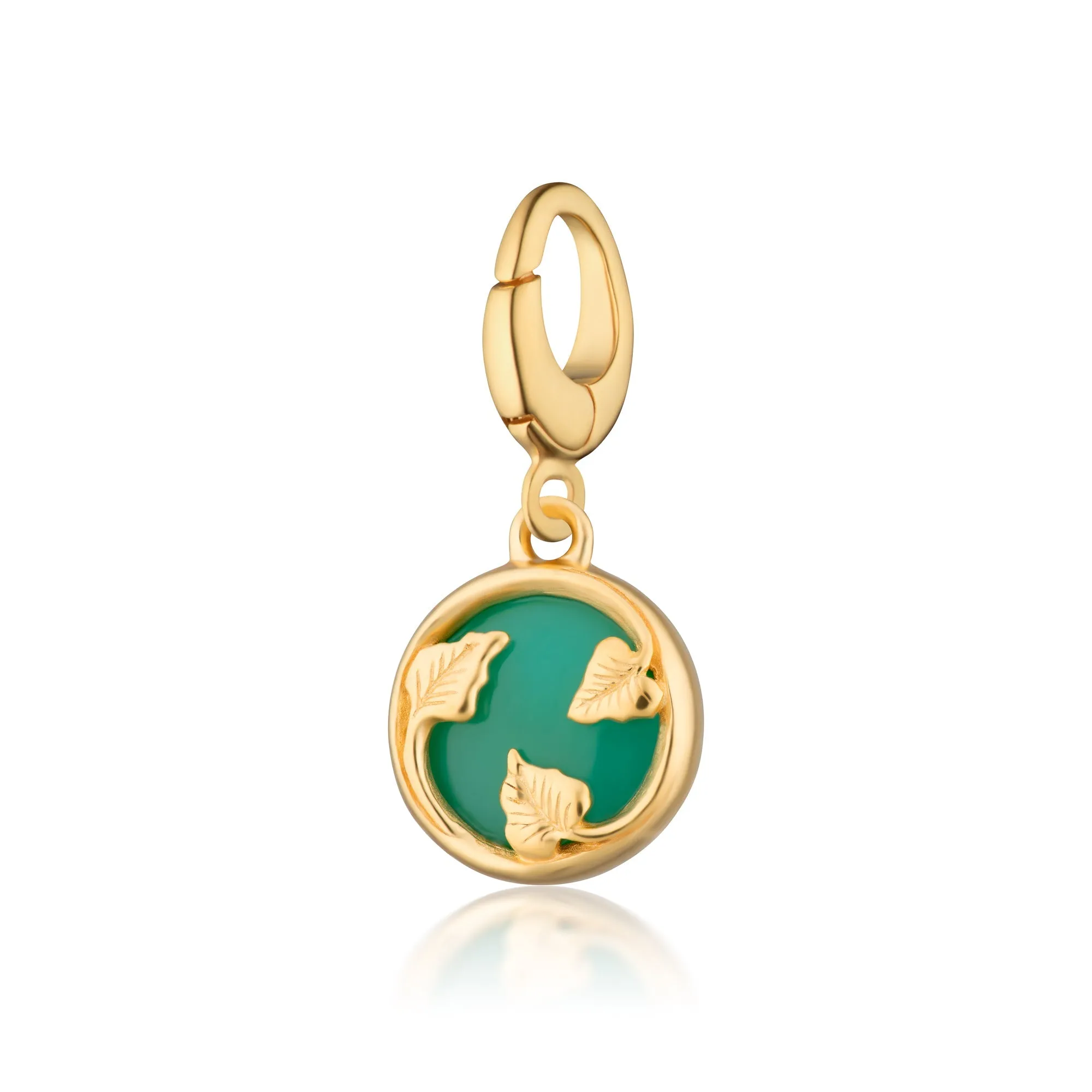 Gold Plated Green Chrysoprase Healing Stone Charm (Happiness) sold by Lily Charmed product image thumbnail 2