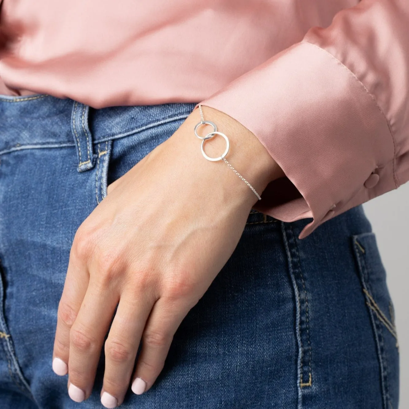 Silver Linked Circles Bracelet sold by Lily Charmed product image thumbnail 5