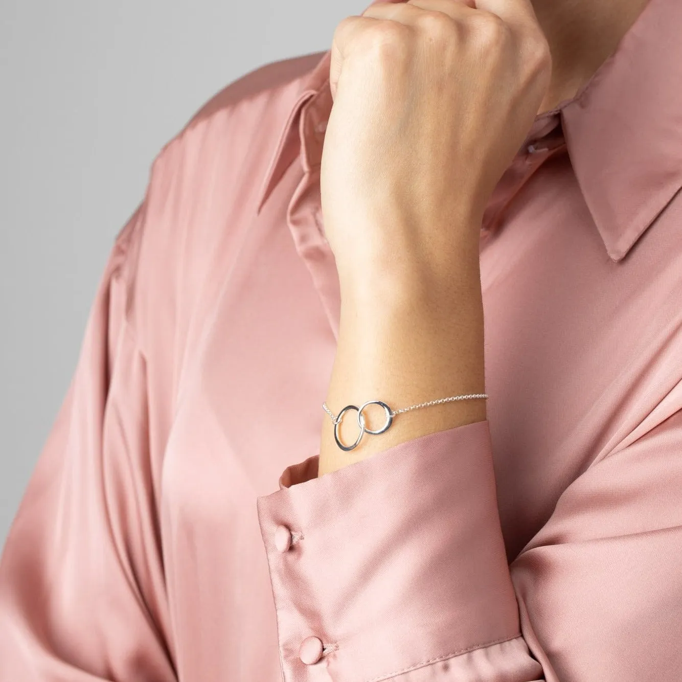 Silver Linked Circles Bracelet sold by Lily Charmed product image thumbnail 4