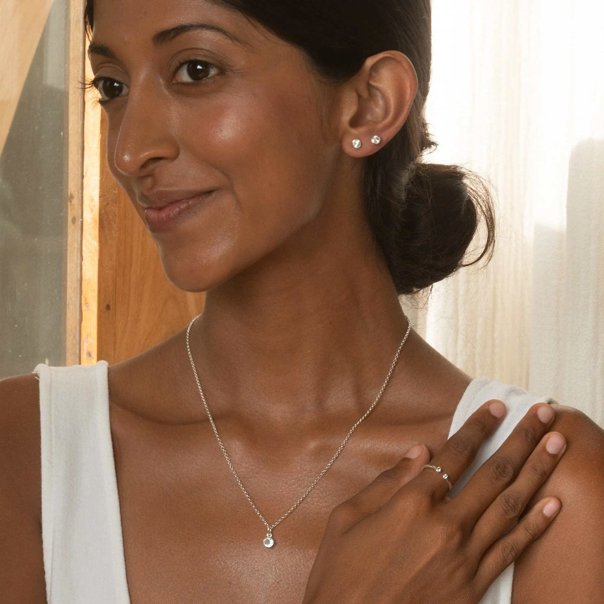 April Birthstone Jewellery Set (White Topaz) sold by Lily Charmed product image thumbnail 2