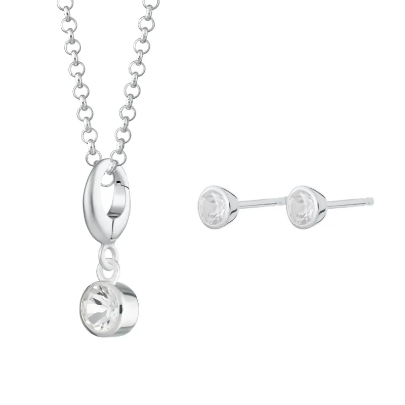April Birthstone Jewellery Set (White Topaz) sold by Lily Charmed